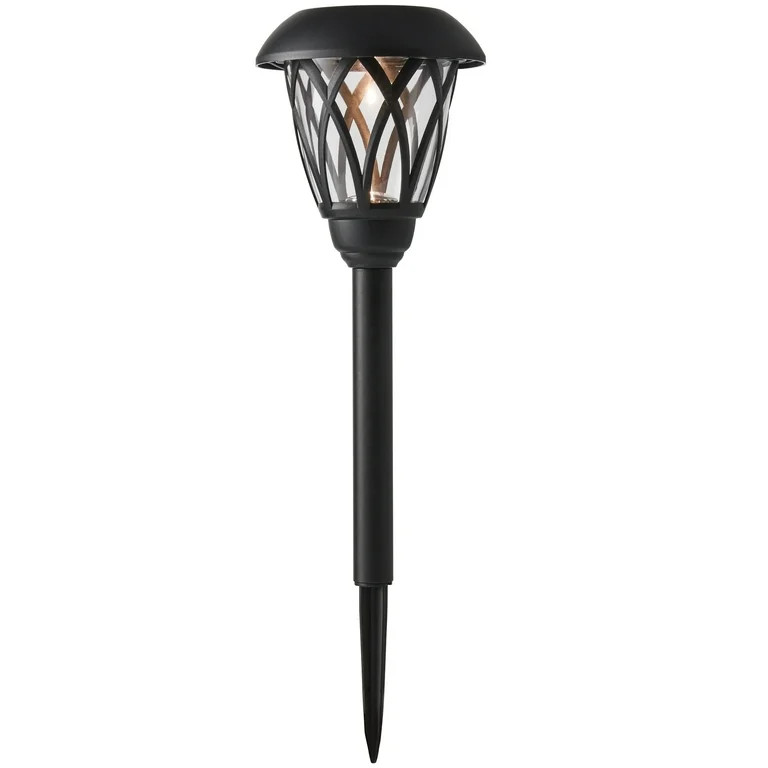 Mainstays Solar Powered Black Lattice LED Landscape Pathway Light with Glass Lens, 8 Lumens | Walmart (US)