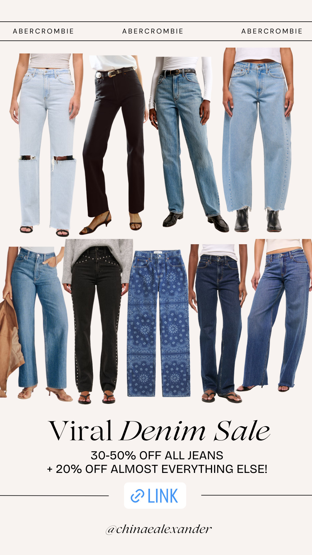Abercrombie denim on sale! 30-50% off all jeans, and 20% off almost everything else! 

 #LTKSeasonal #LTKSaleAlert #LTKStyleTip