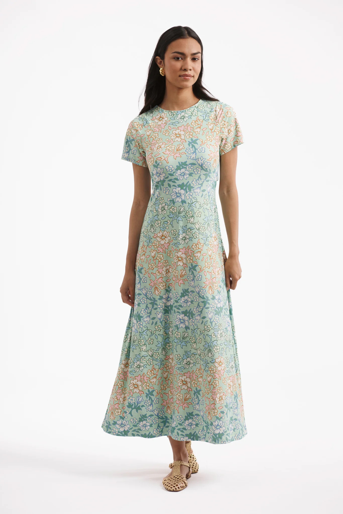 The Celine Dress - Basil Daisy | Smith and Quinn