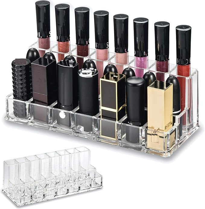 byAlegory Acrylic Combination Lip Makeup Organizer for (Lip Gloss, Lipstick, Large Based Lipstick... | Amazon (US)