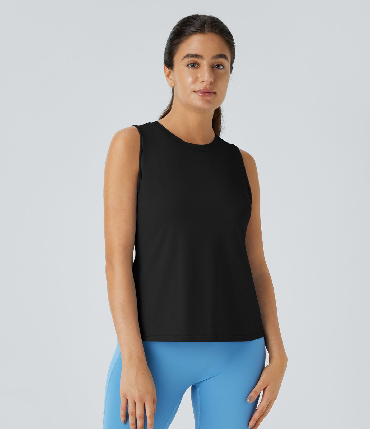 Women\u2019s Cut Out Crossover Hem Solid Yoga Tank Top - Halara | HALARA