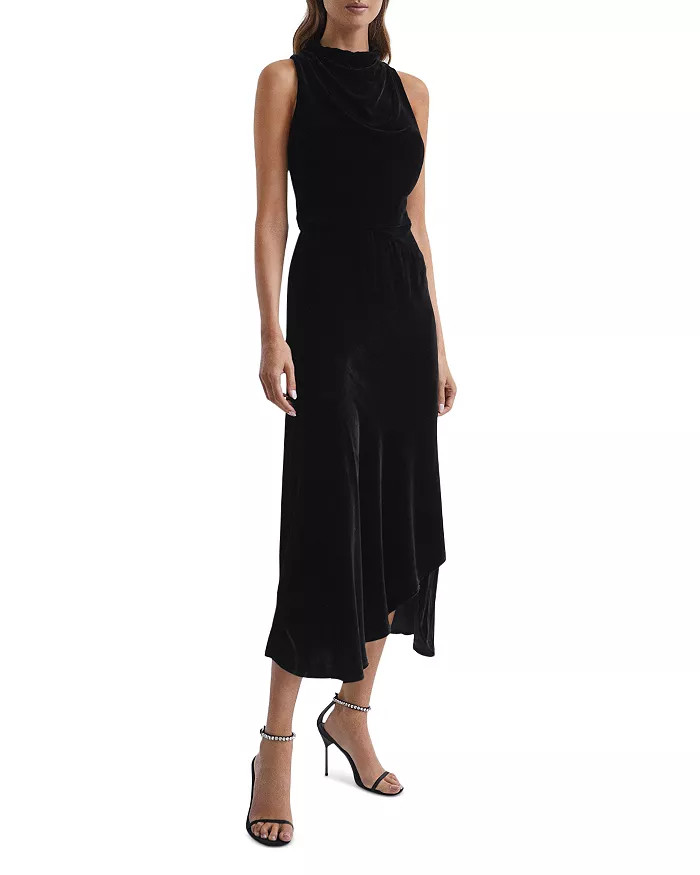 REISS Giannon Velvet Midi Dress Back to Results -  Women - Bloomingdale's | Bloomingdale's (US)