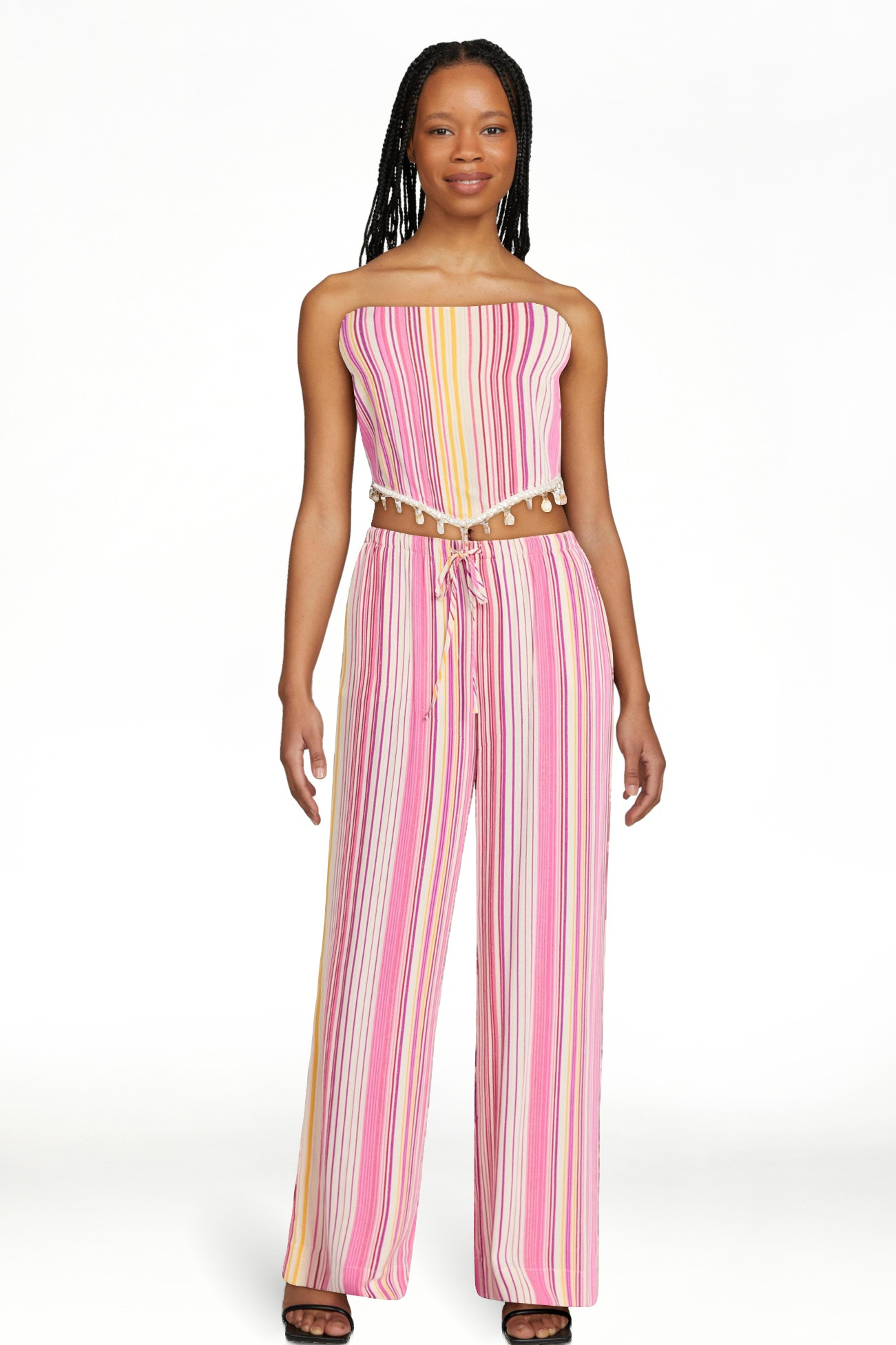 No Boundaries Scarf Top and Beach Pants Set, 2-Piece, Women's XXS-XXL | Walmart (US)