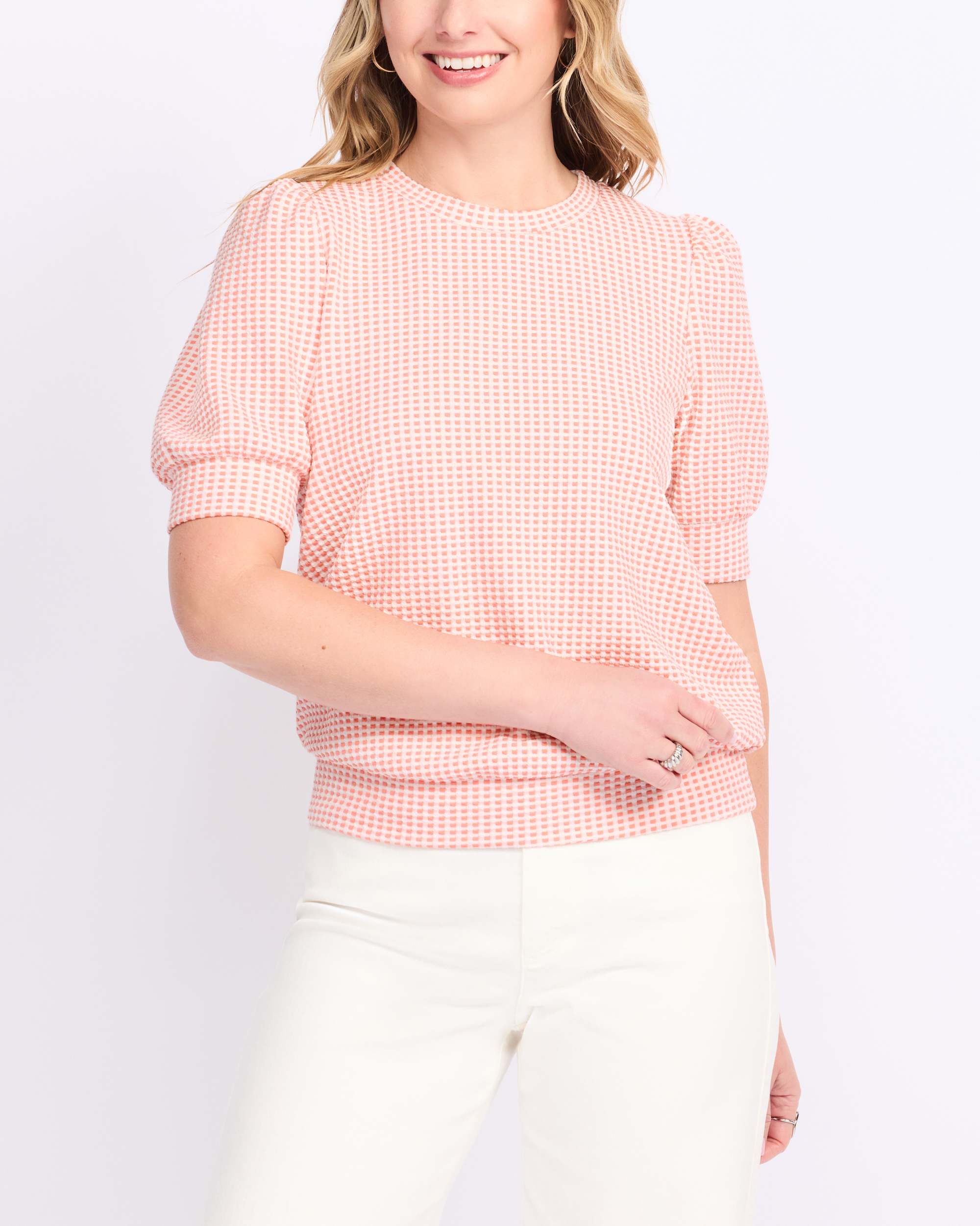 Selene Short Sleeve Crew Neck Knit Top | Stitch Fix