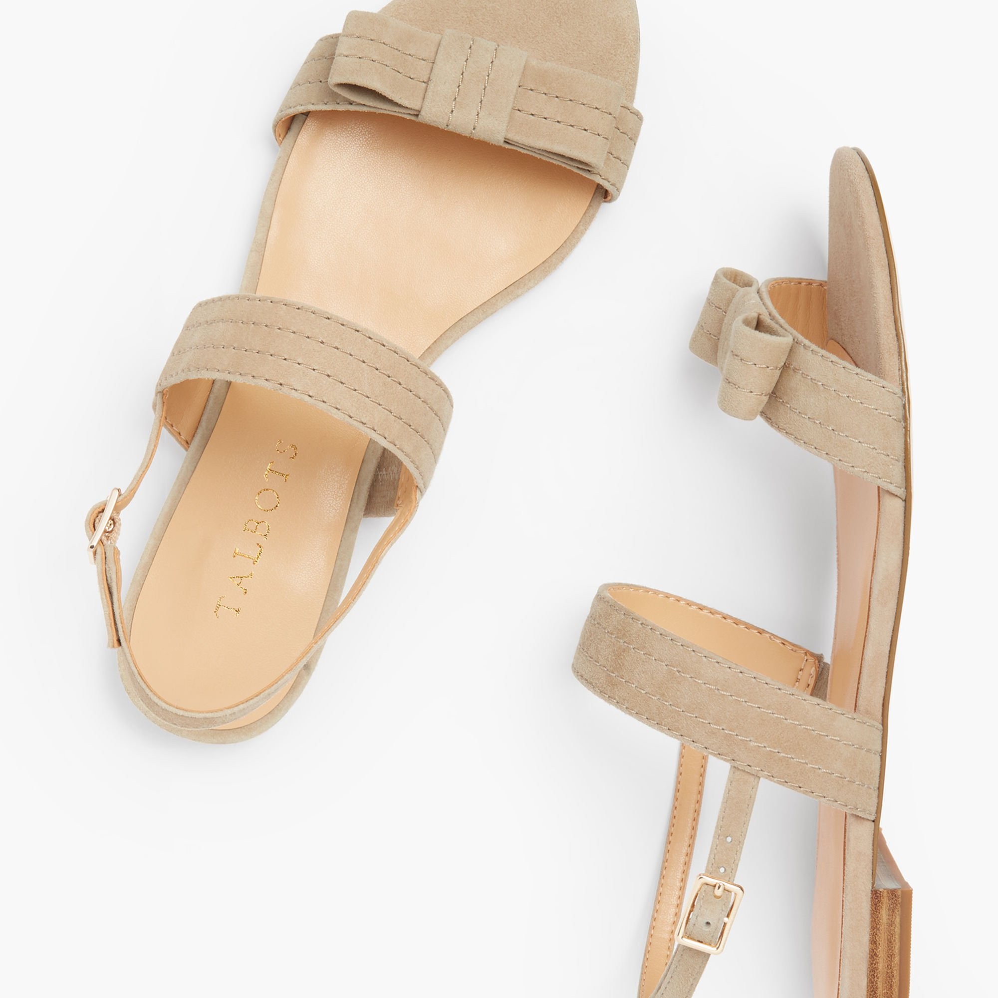 Keri Stitched-Bow Sandals - Suede | Talbots