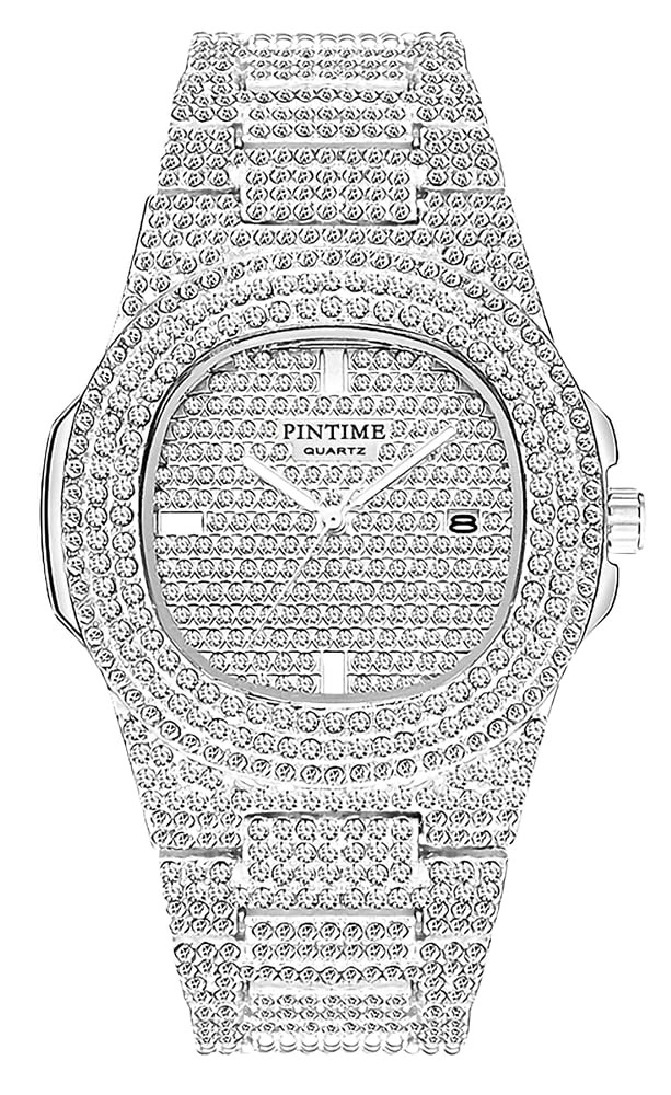 Luxury Unisex Crystal Diamond Watches Big Face Women's Men's Quartz Watch Gold Silver Rose Gold S... | Amazon (US)