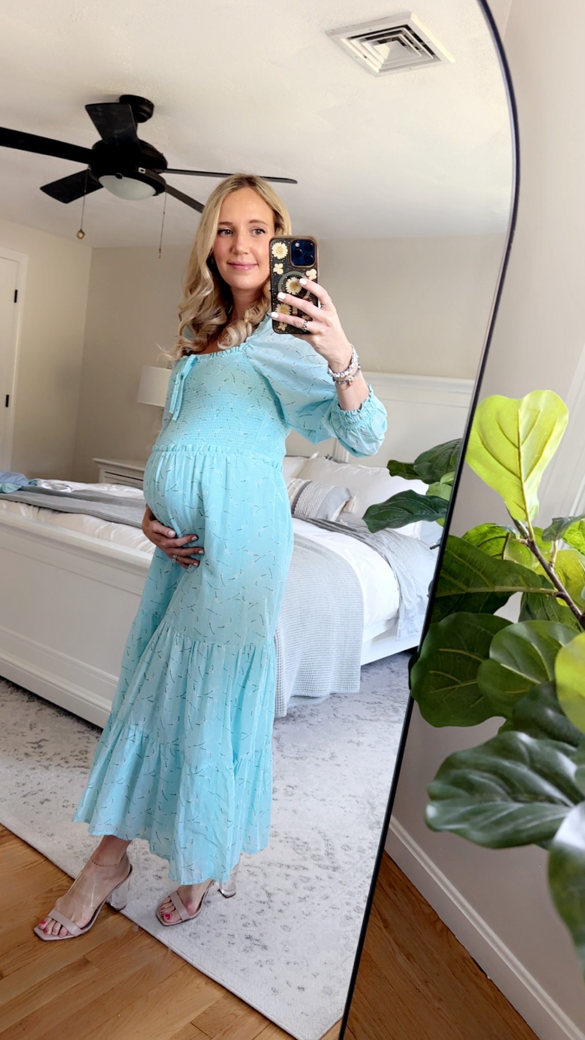 Long sleeve dress. 👗 perfect for a bump or without a bump. Long sleeve teal and preppy dress for spring or summer. Wearing my normal size small at 7 months 

#LTKSeasonal #LTKStyleTip #LTKBump