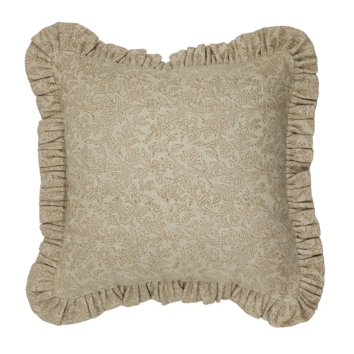 Fabdivine Handmade Artisan Visvjaal Block Print Floral Cushion Cover Linen Fabric, Double-Sided R... | Wayfair North America