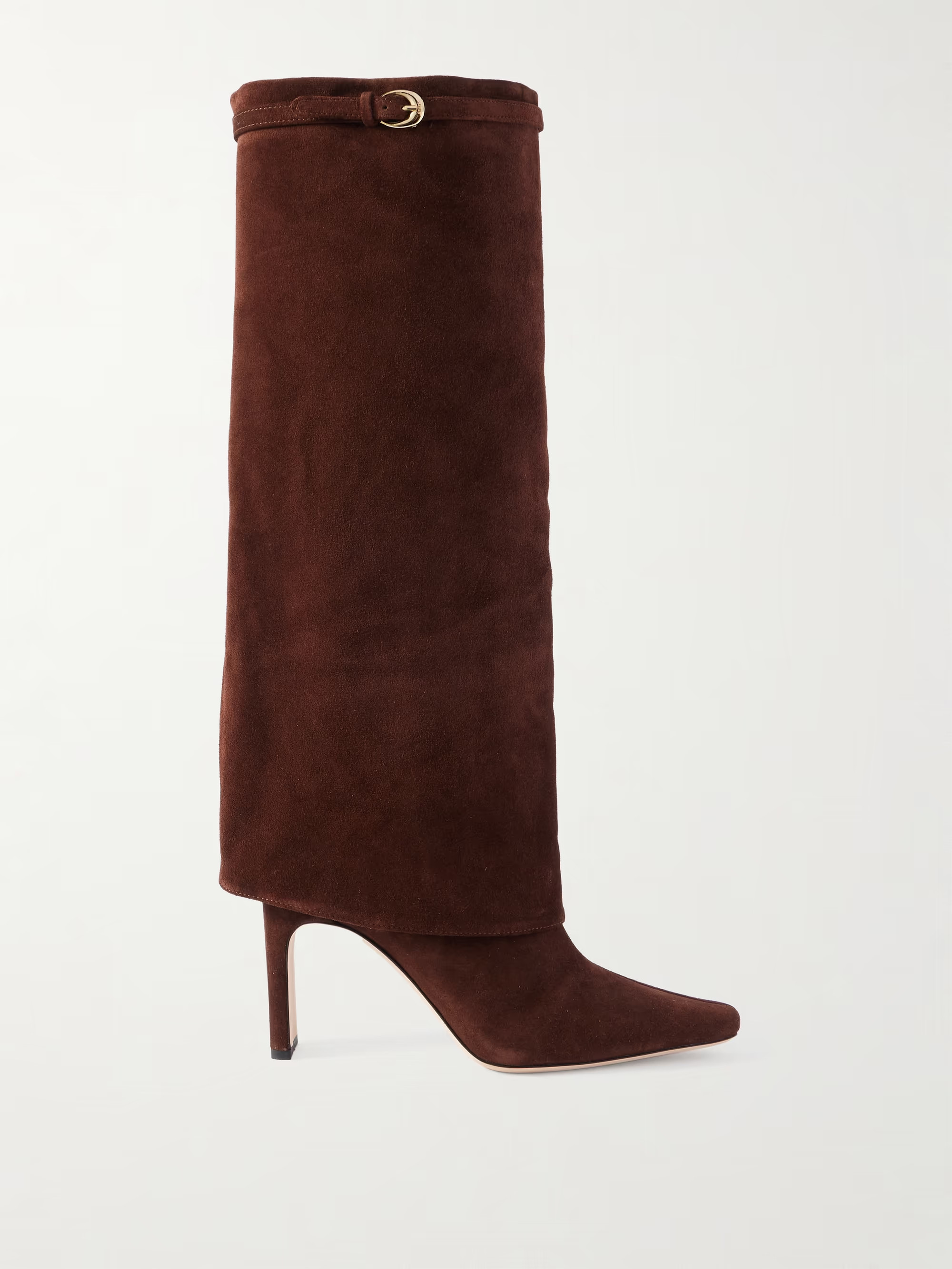 Wally buckled suede knee boots | NET-A-PORTER (US)