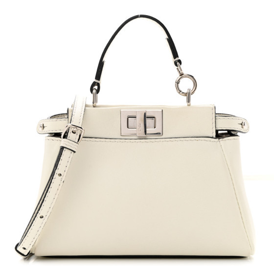 Shiny Nappa Micro Peekaboo Iconic Satchel White | FASHIONPHILE (US)