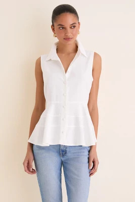 White Sleeveless Ashlen Blouse | Tuckernuck (US)