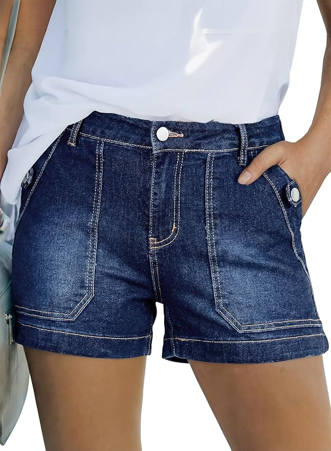 Astylish Women's High Waisted Jean Shorts Stretchy Casual Fashion Trendy Denim Shorts with Penny ... | Amazon (US)