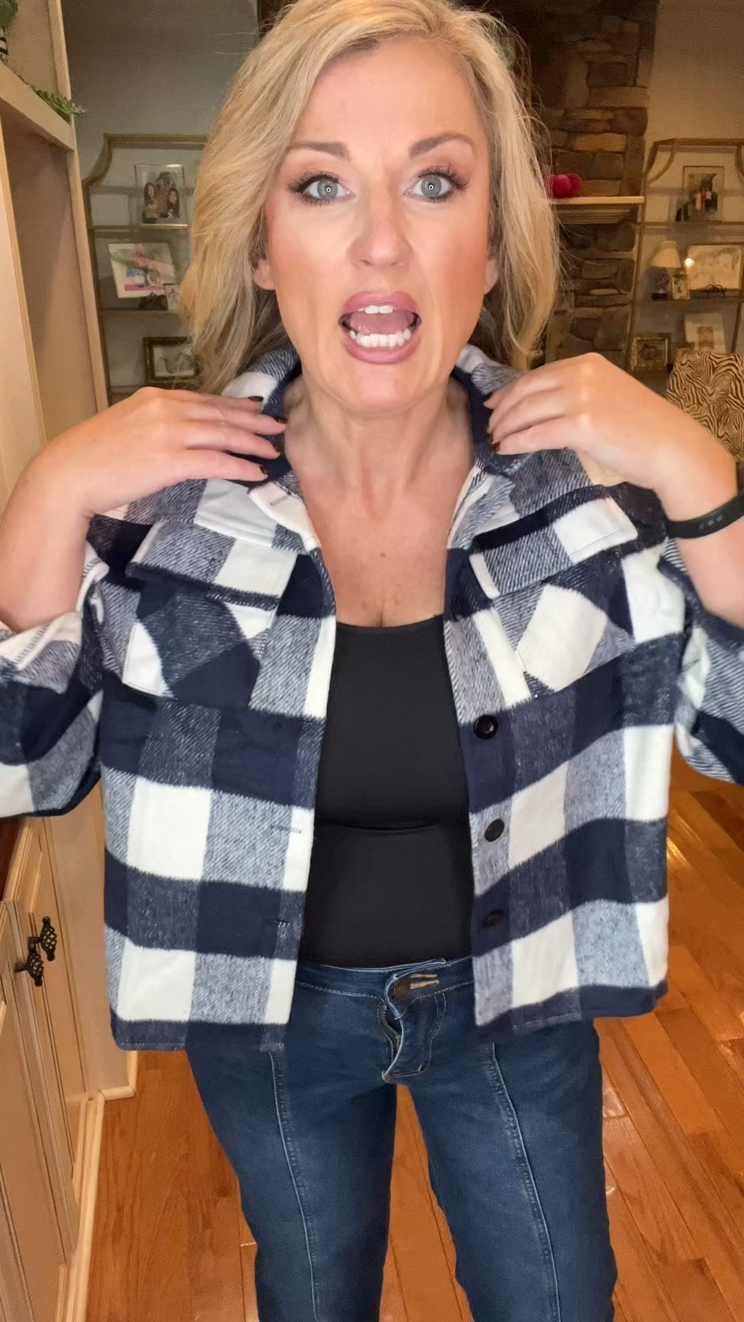 Cropped flannel jacket, wearing my true size medium 

Fall outfit ideas
Jacket style

#LTKOver40 #LTKSaleAlert #LTKMidsize

@Shapermint