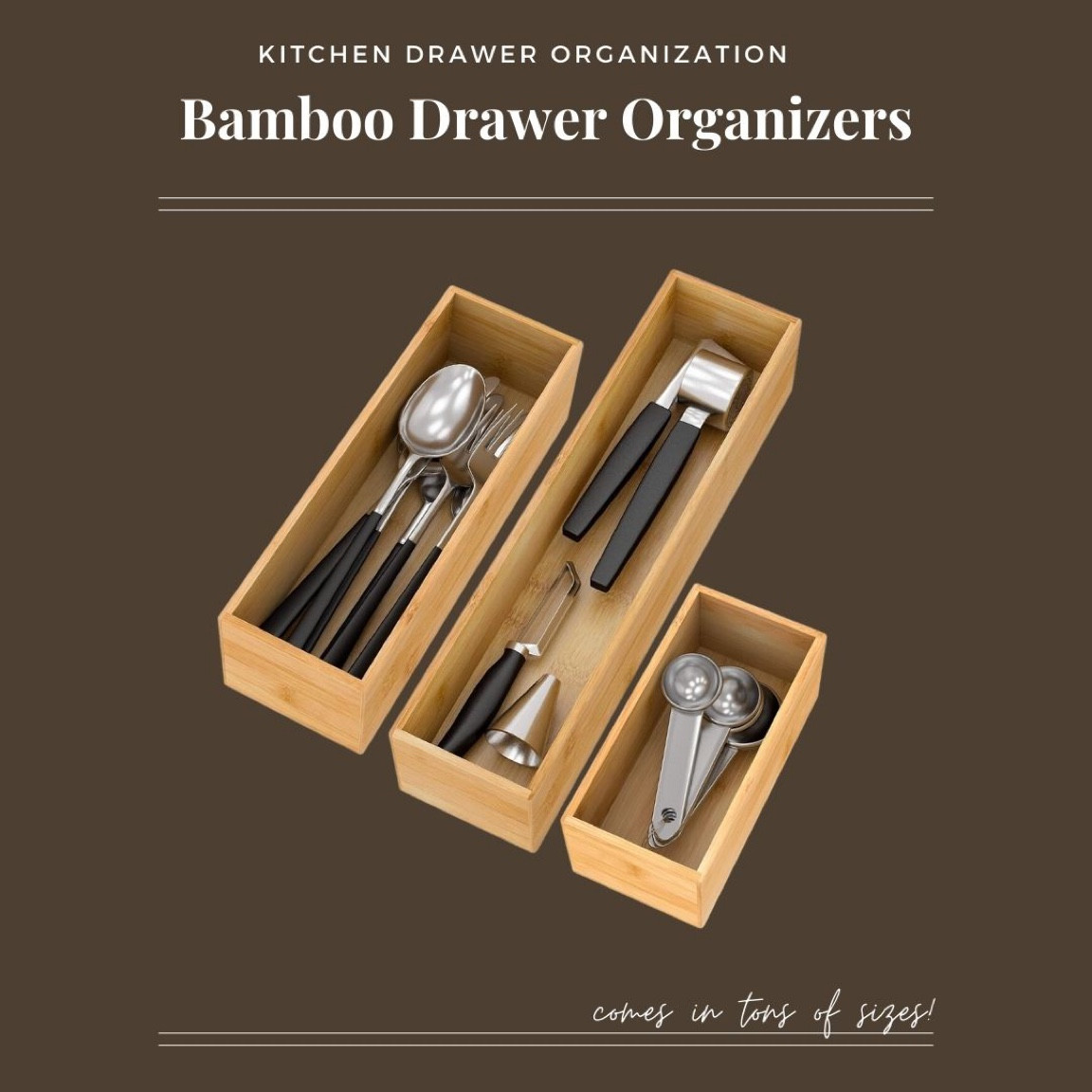 Bamboo kitchen drawer organizers, drawer organizers.