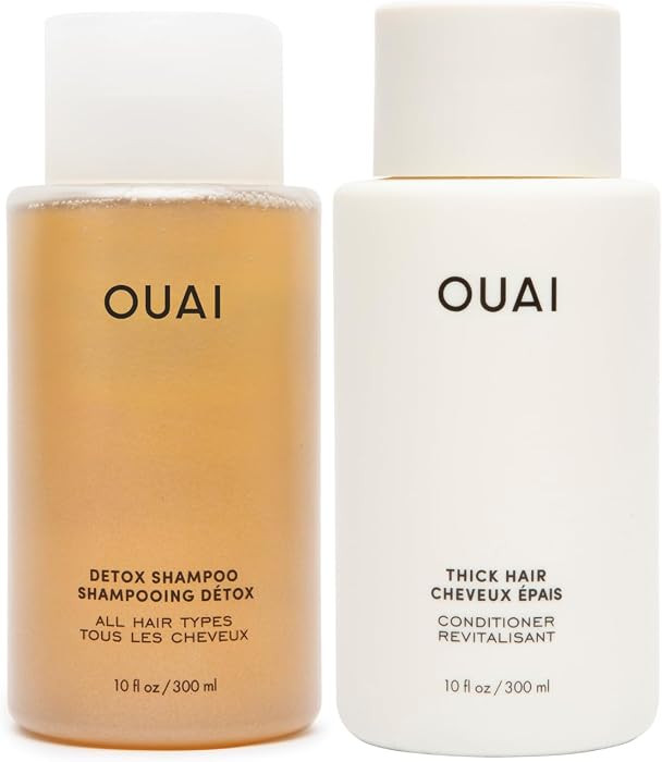 OUAI Detox Shampoo & Thick Hair Conditioner Bundle - Clarifying Shampoo for Build Up, Dirt, Oil, ... | Amazon (US)