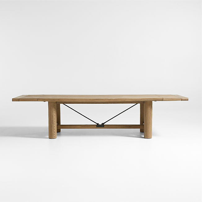 Breckenridge 100"-126" Weathered Rustic Oak Wood Extendable Dining Table | Crate & Barrel | Crate & Barrel