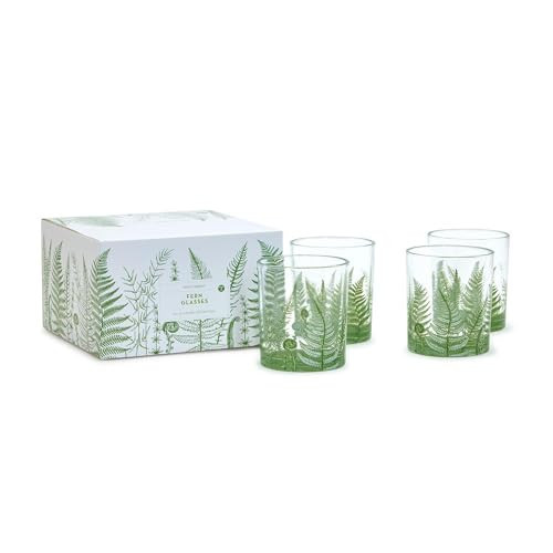Two's Company Fern Double Old Fashion Glass in Gift Box Set of 4 - Glass, 54485 | Amazon (US)