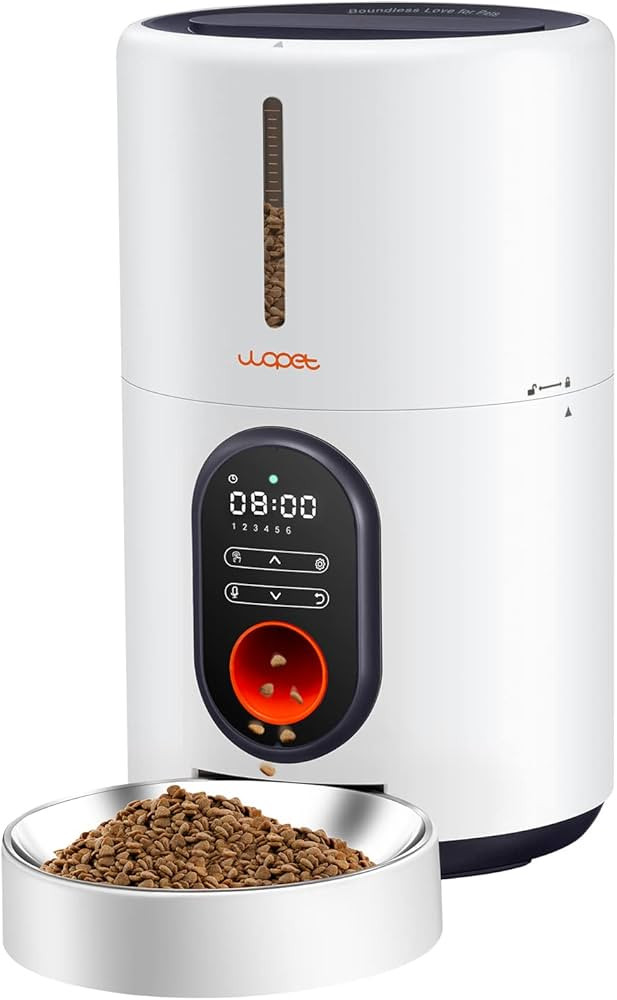 WOPET Automatic Cat Feeder, 4L Dog Food Dispenser with Stainless Steel Bowl, Timed Pet Feeder wit... | Amazon (US)