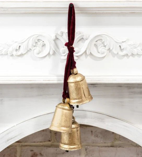 Set of 3 Burnt Gold Bells | Linen & Clove