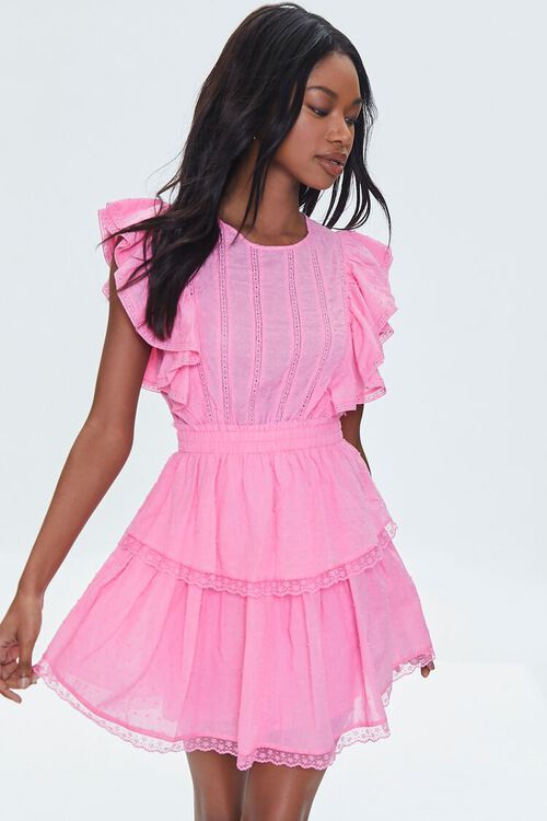 Clip Dot Lace Ruffled Mini Dress | Forever 21 | Forever 21 (US)