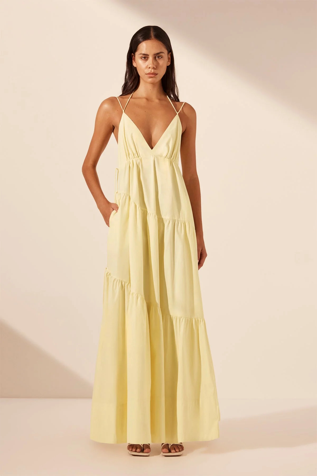 Maiori Tiered Maxi Dress | Lemon | Dresses | Shona Joy | Shona Joy