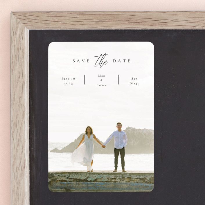 "the announcement" - Customizable Save The Date Magnets in Black by Kasia Labocki. | Minted