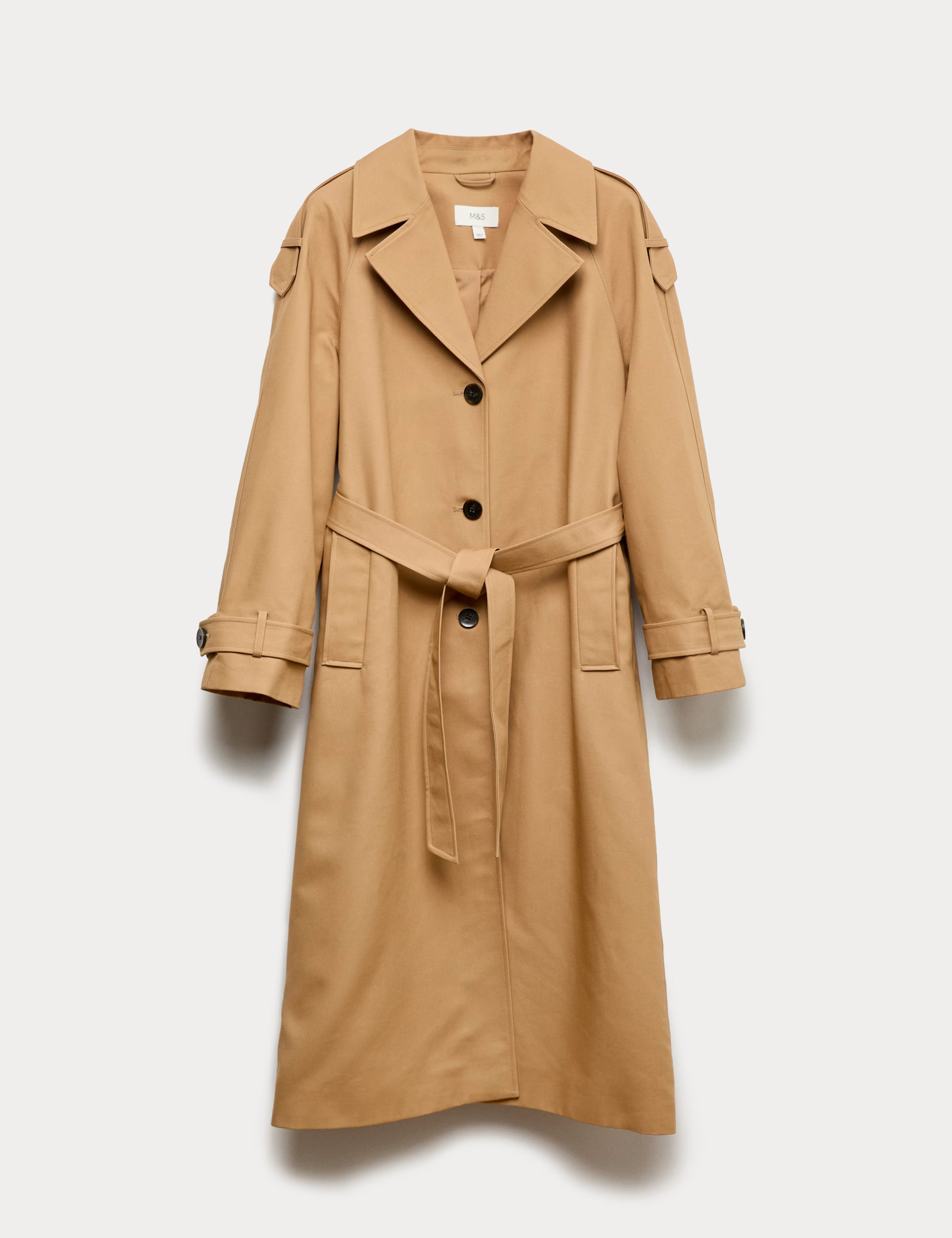 Cotton Rich Belted Longline Trench Coat | M&S Collection | M&S | Marks & Spencer (UK)