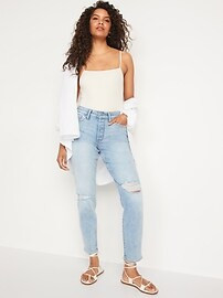 High-Waisted Button-Fly O.G. Straight Extra-Stretch Ankle Jeans for Women | Old Navy (US)