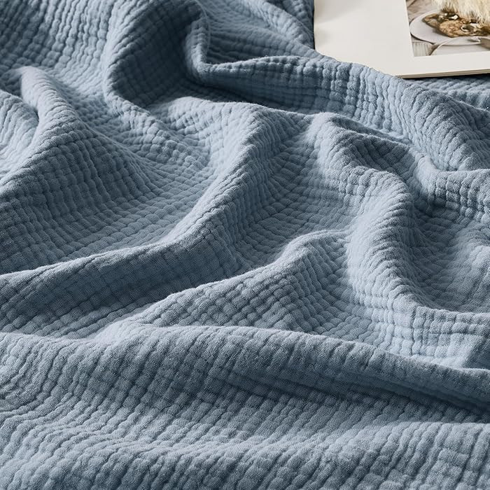 WDCOZY 100% Cotton Muslin Blanket King Size 4-Layer for Bed Breathable Lightweight Soft Large Boh... | Amazon (US)