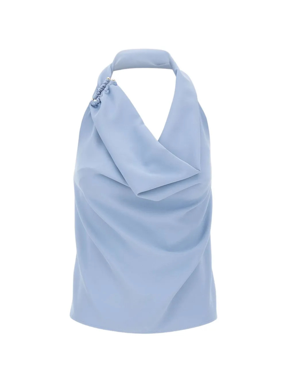 Kaos Draped Shawl Halterneck Blouse | Blue | FARFETCH IE | Farfetch Global
