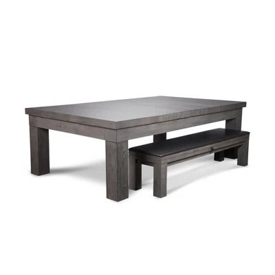 Alta 8' Slate Pool Table In Grey Marble With Dining Top, Matching Benches, And Wall Rack | Wayfair North America