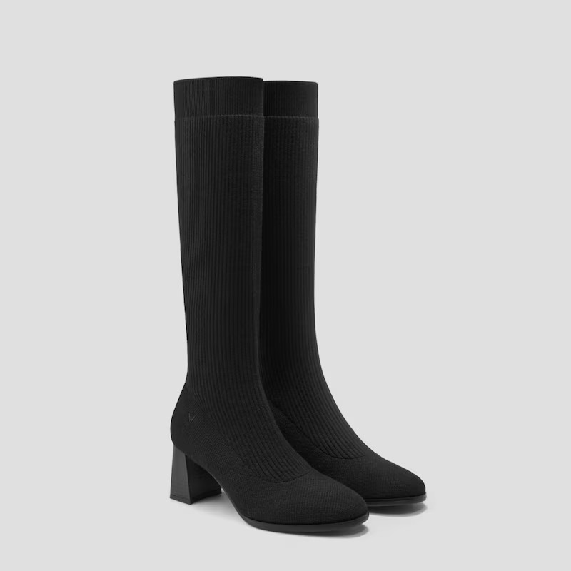 Round-Toe Water-Repellent Wool Knee High Boots (Tessa） | VIVAIA