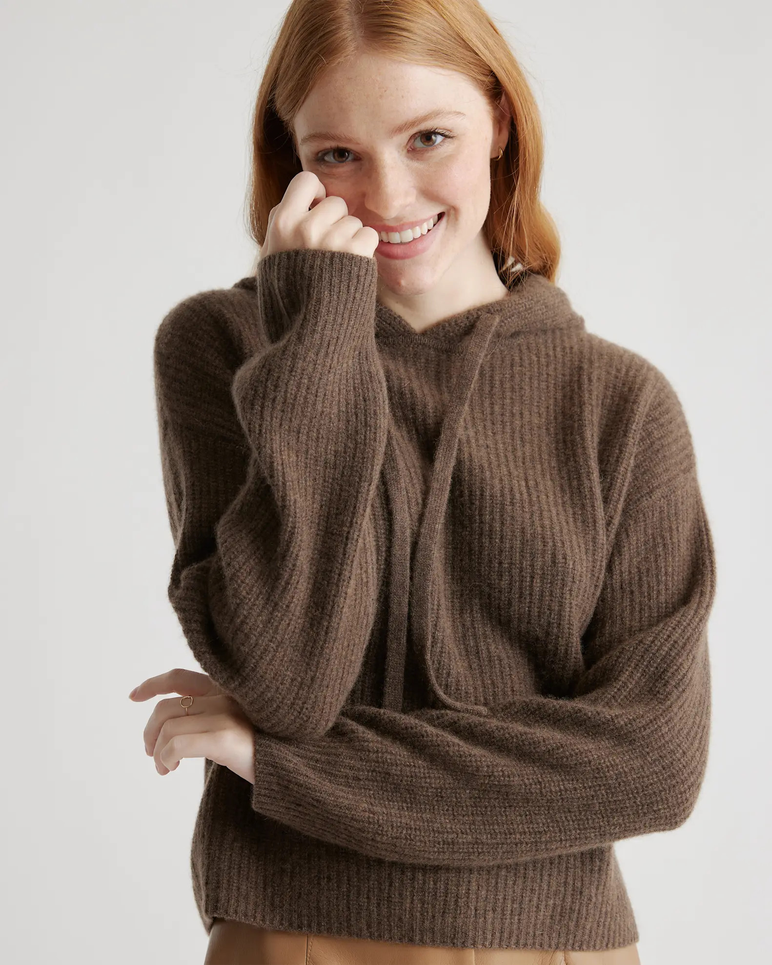 Mongolian Cashmere Fisherman Pullover Hoodie | Quince