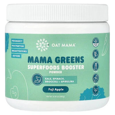 Oat Mama, Mama Greens, Superfoods Booster Powder, Fuji Apple, 6.35 oz (180 g) | iHerb