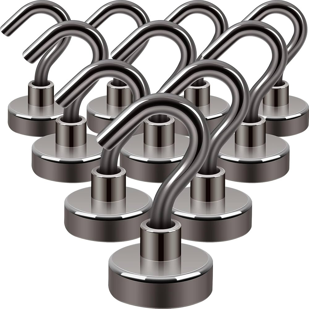 Neosmuk Magnetic Hooks,30lb+ Heavy Duty Earth Magnets with Hook for Refrigerator, Extra Strong Cr... | Amazon (US)