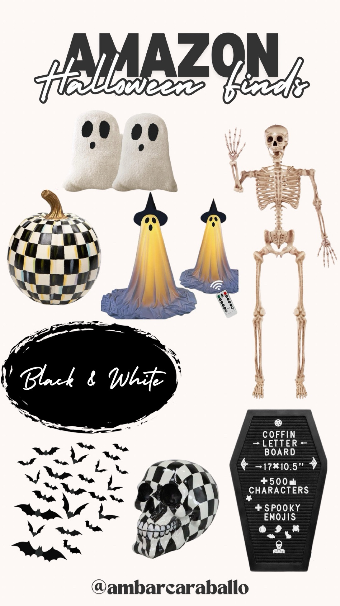 Amazon Black and White Halloween Decor Finds 

#LTKHome #LTKFallSale #LTKFindsUnder50