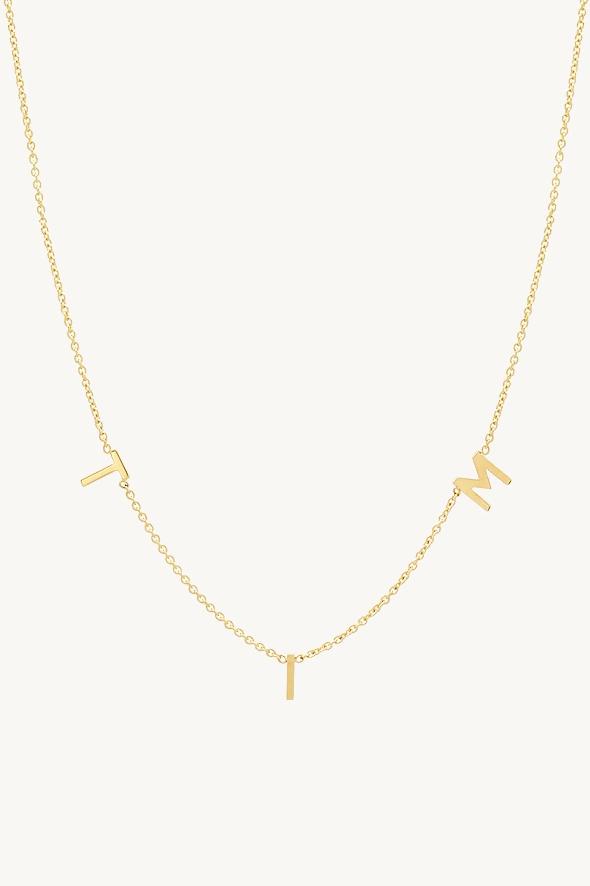 THE SMALL SPACED LETTER NECKLACE | BYCHARI