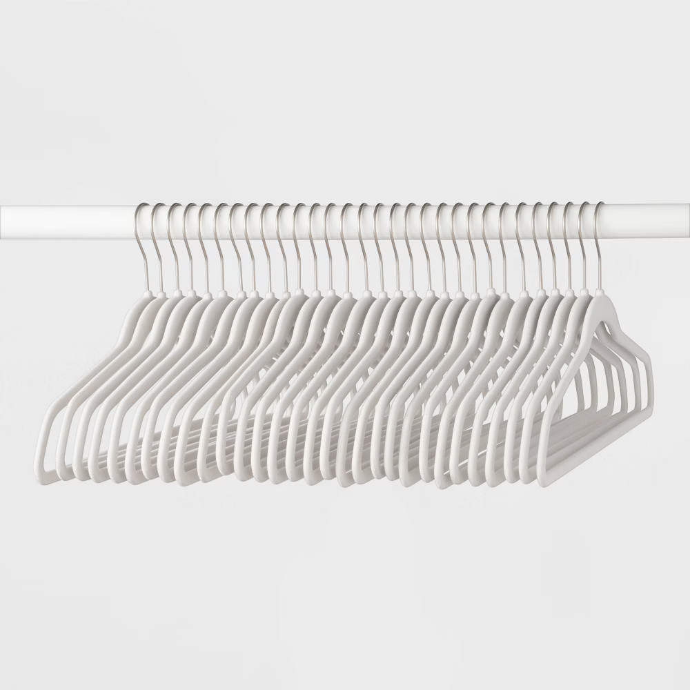 30pk Suit Flocked Hangers White - Brightroom | Target