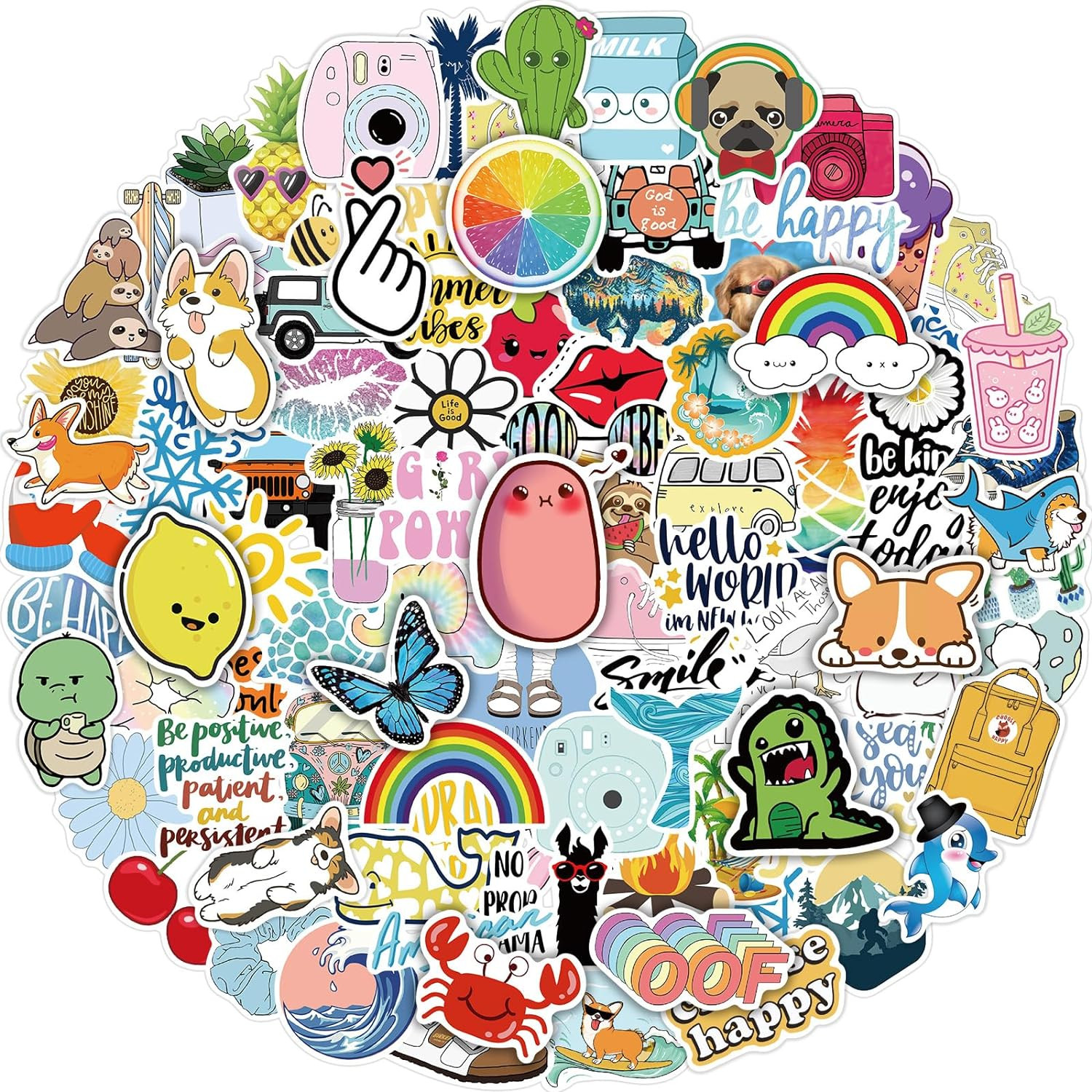 Bekayshad Stickers for Water Bottles, 100 Pack/PCS Hydroflask Stickers Aesthetic Waterproof Cute ... | Amazon (US)