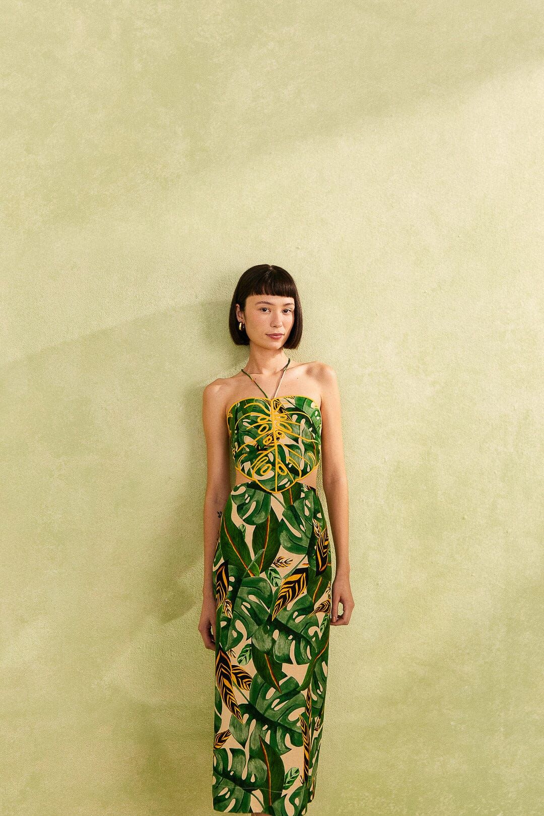 Tropical Leaves Midi Dress | FarmRio