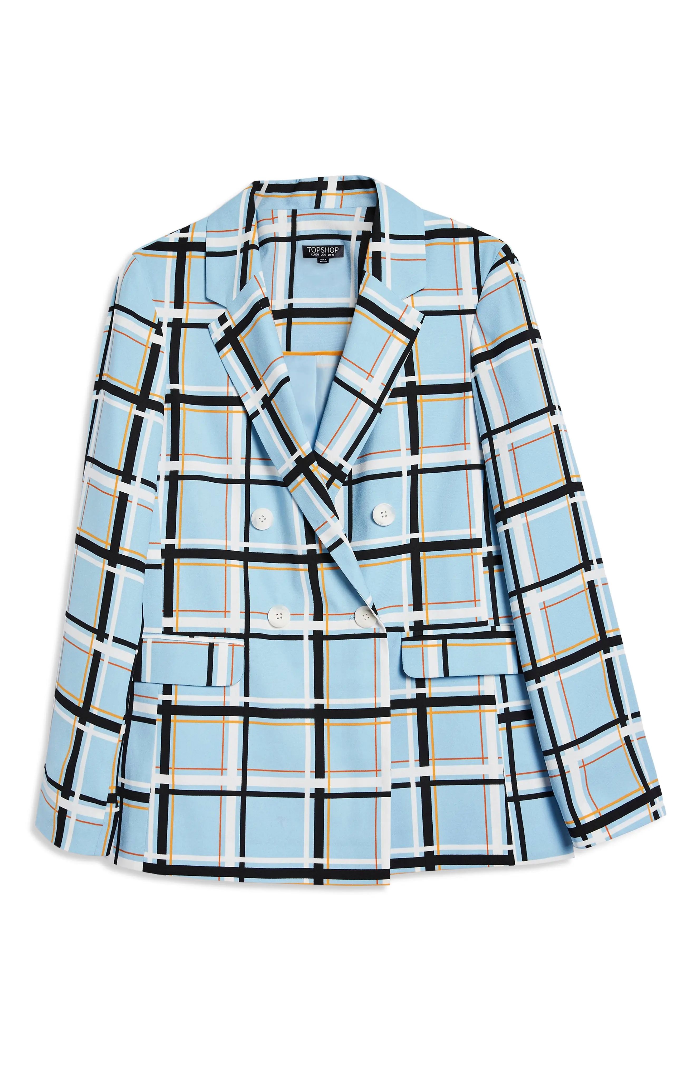 Topshop Check Double Breasted Jacket | Nordstrom