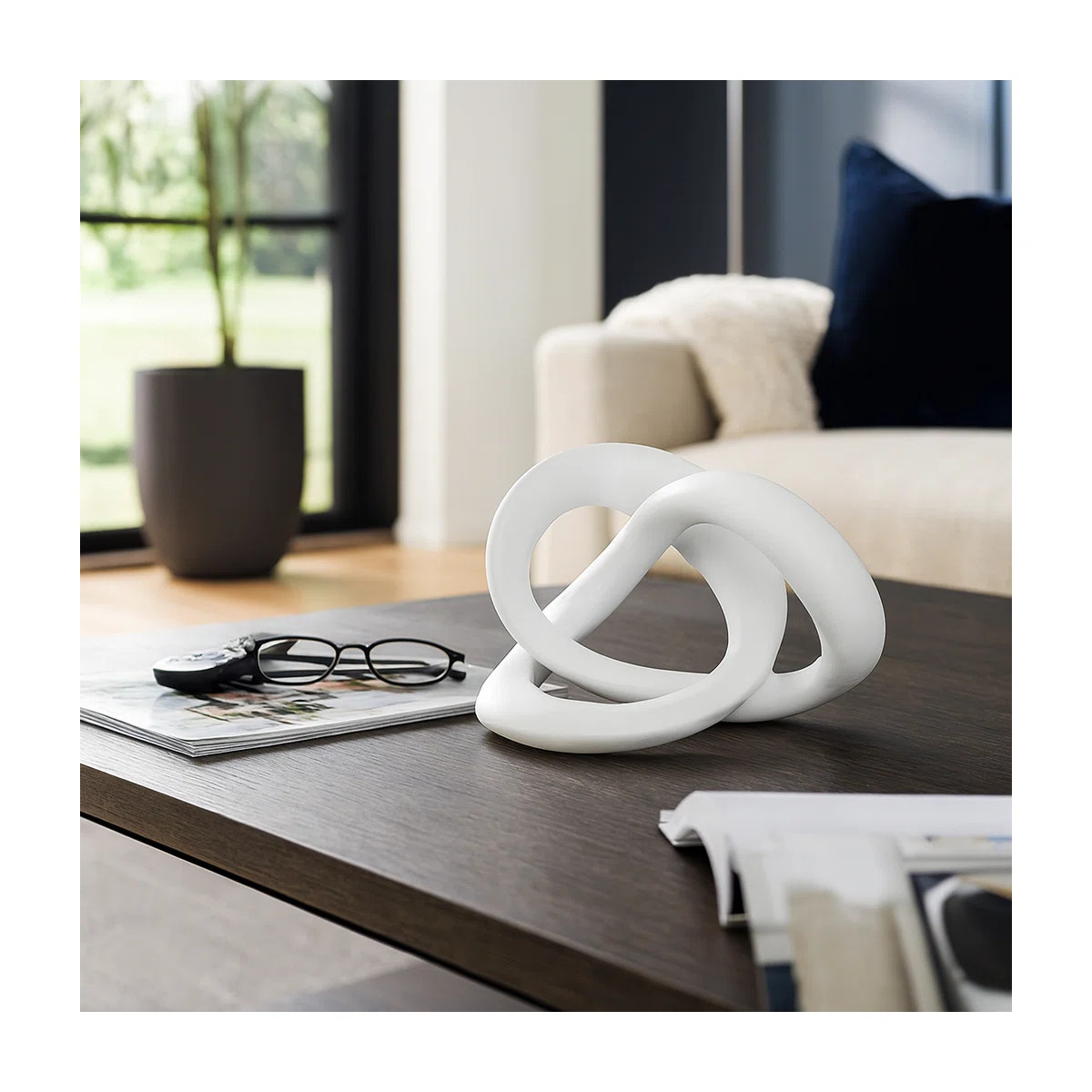 Decorative Resin Knot Sculpture for Tabletop Decor - Modern Object Accent for Living Room Styling... | Wayfair North America