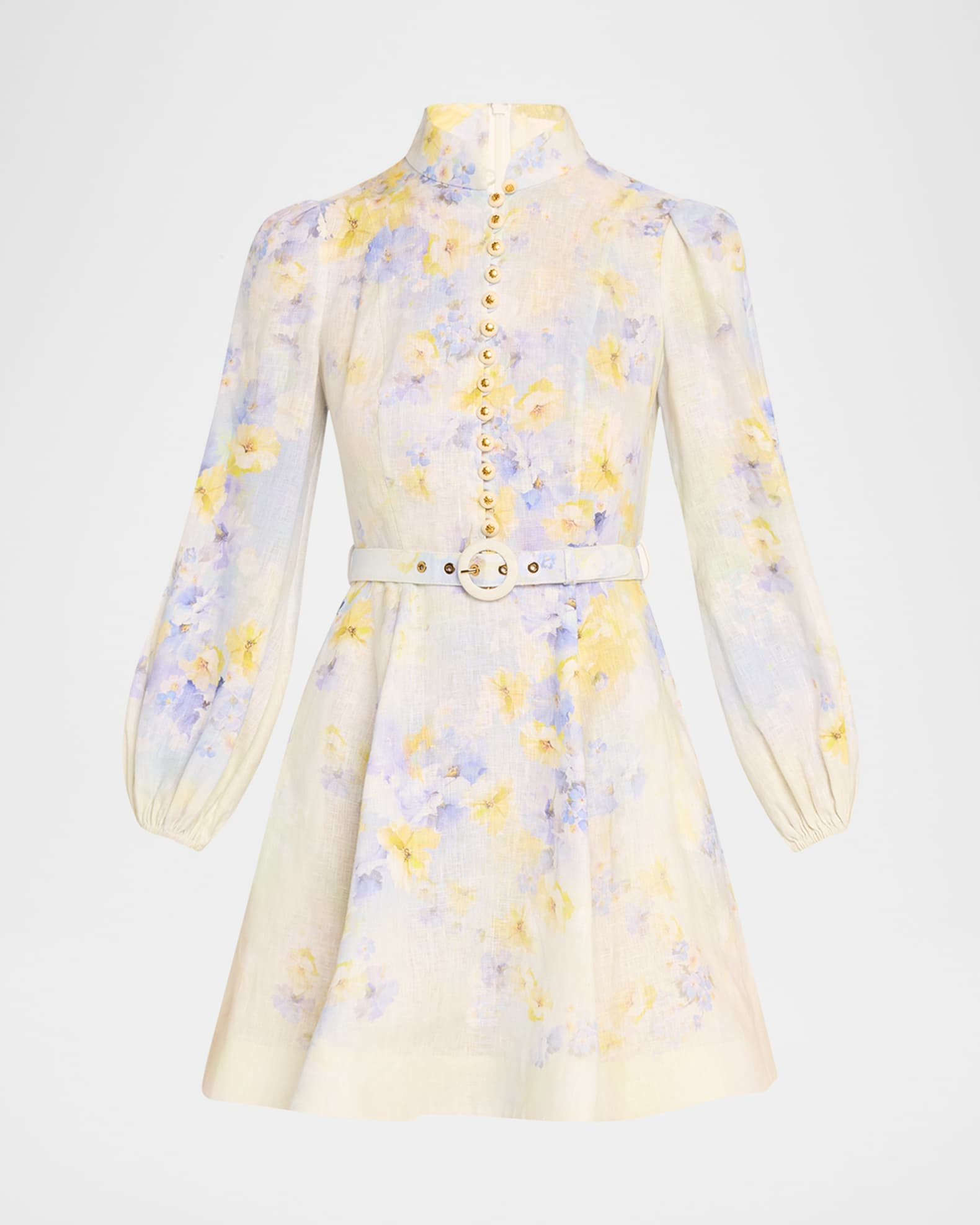 Zimmermann Crush Buttoned Mini Dress | Neiman Marcus