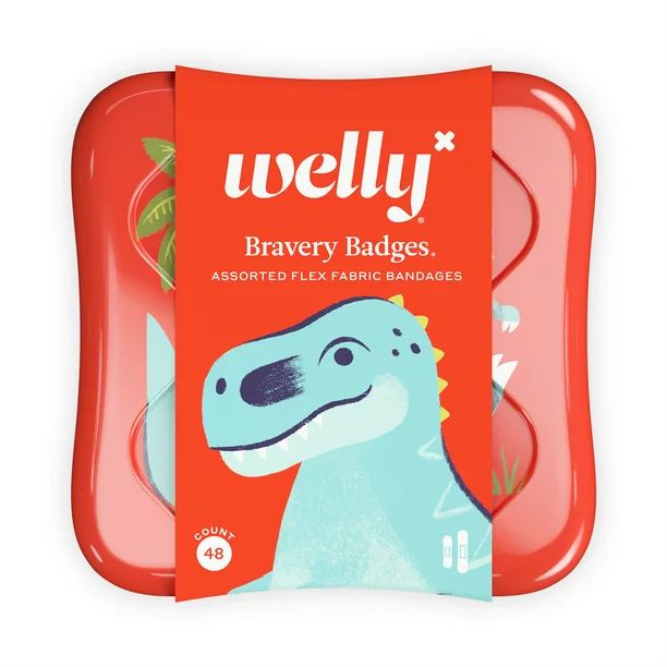 Welly Assorted Flex Fabric Bandages, Dinosaur Bravery Badges for Kids and Adults, 48 Count - Walm... | Walmart (US)