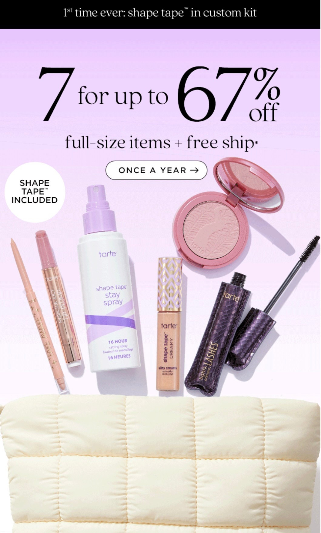 Guys !! Huge deal on Tarte products right now !  7 for $77 and free shipping ! Grab it before it’s gone. So many custom options 

#tarte #custommakeup #tartesale

#LTKBeauty #LTKSaleAlert