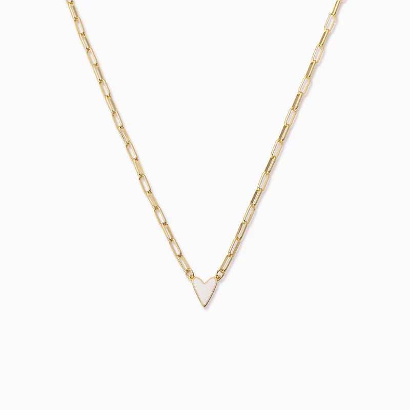 White Heart Necklace Small | Uncommon James