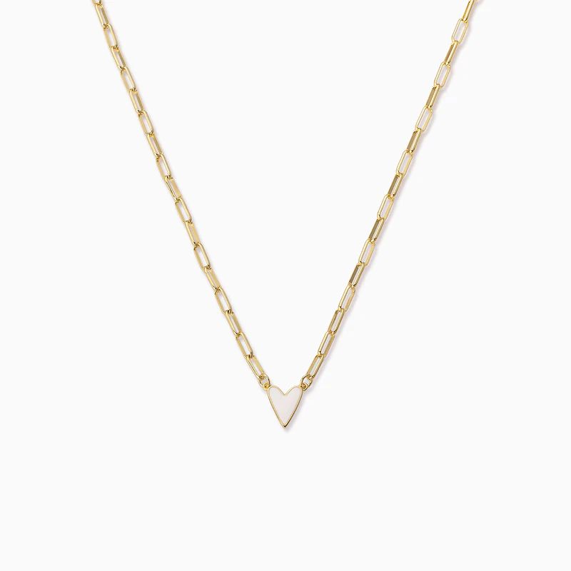 White Heart Necklace Small | Uncommon James