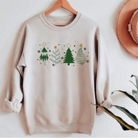 Christmas Tree Graphic Sweatshirt Holiday Cotton Shirt | Etsy (US)