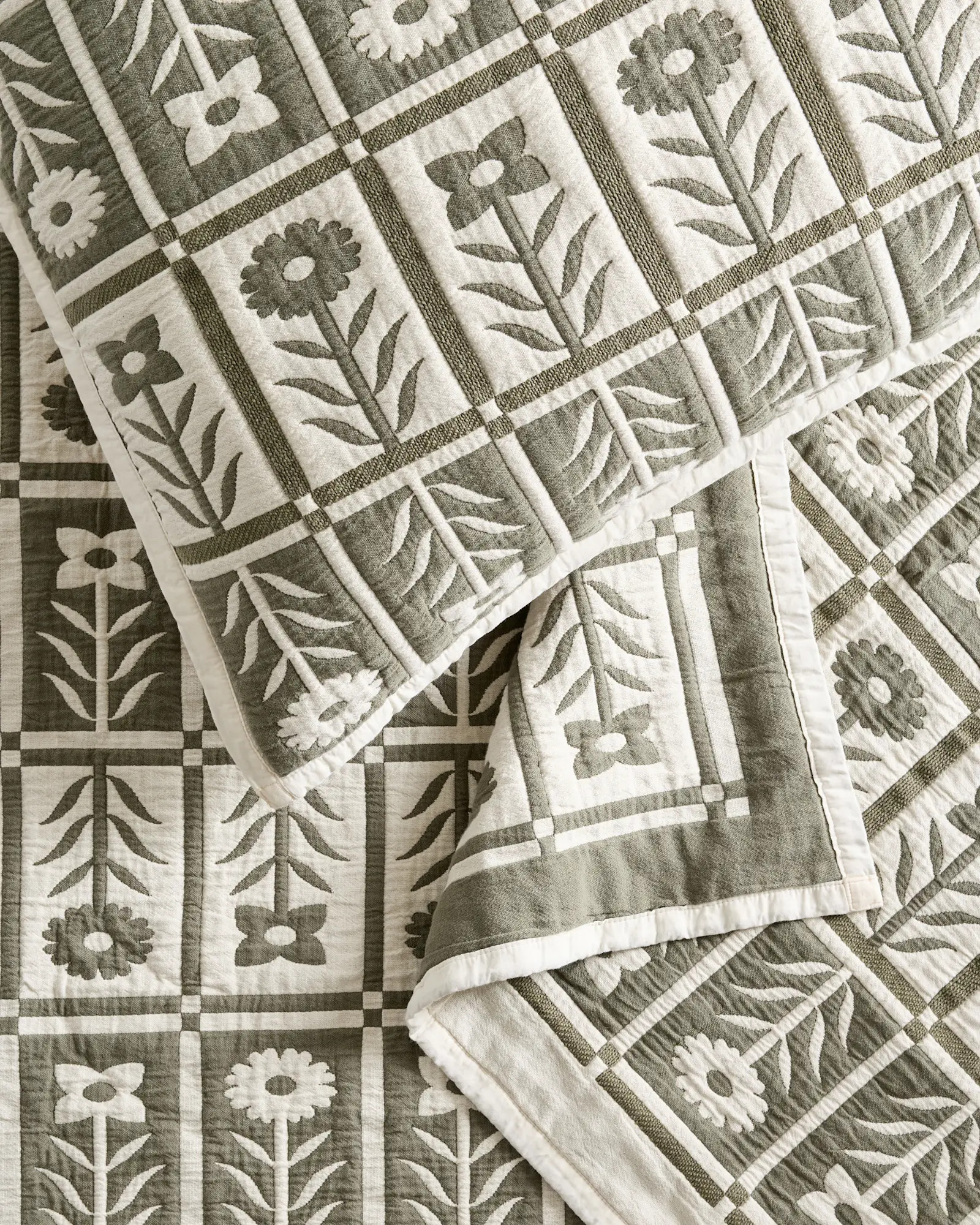 Organic Cotton Jacquard Floral Coverlet Set | Quince