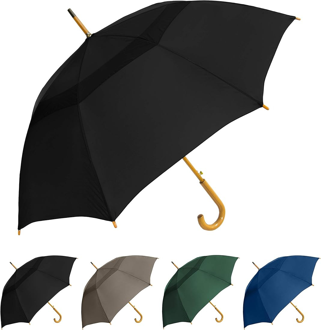 STROMBERGBRAND UMBRELLAS The Vented Urban Brolly 48" Arc Auto Open Large Classic Umbrella with Woode | Amazon (US)